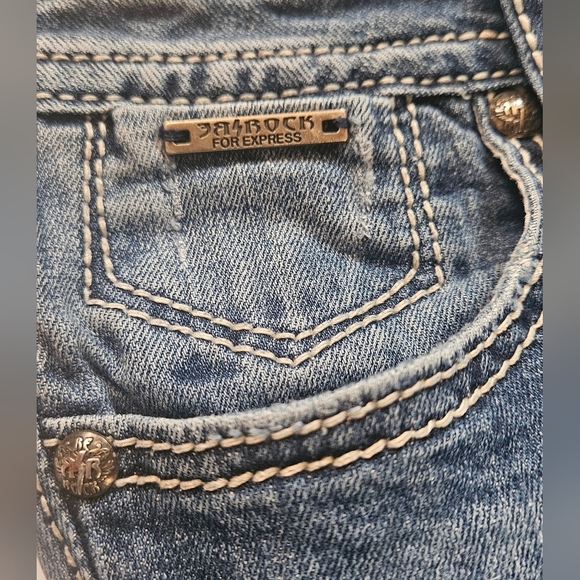 3R Rock For Express Womens Blue Lightly Distressed Skinny Denim Jeans Size 28 - Picture 5 of 12